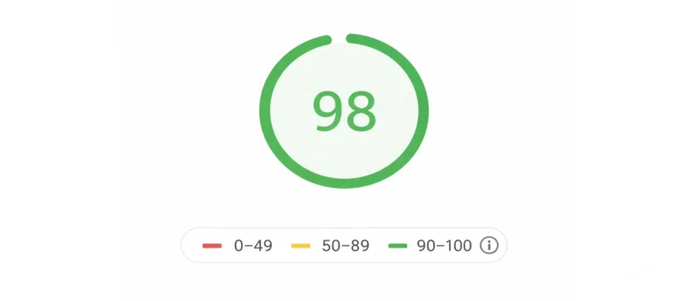 PageSpeed 98 pontszám – Fast Web Tuning optimalizálás után